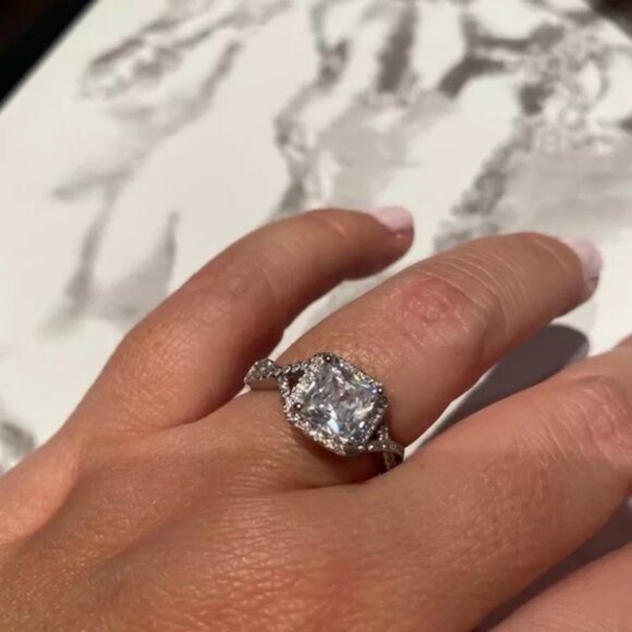 NEW Silver Engagement Ring Anniversary Cocktail - Picture 8 of 9